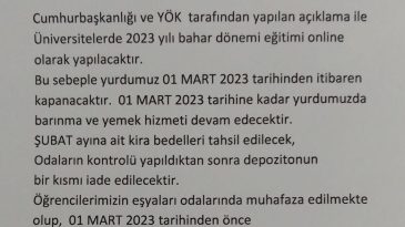 ÖZEL YURT ÖĞRENCİLERİ ZORLA ÇIKARIYOR