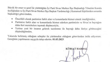 İYİ PARTİ’DEN ADAY ADAYI OLMAK İÇİN İSTİFA ETMİŞ