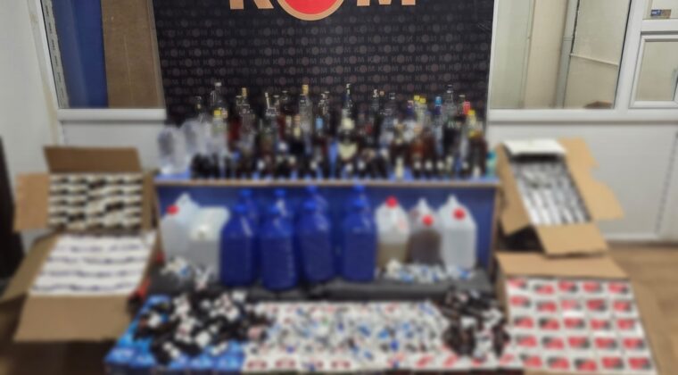 LİTRELERCE SAHTE İÇKİ ELE GEÇİRİLDİ