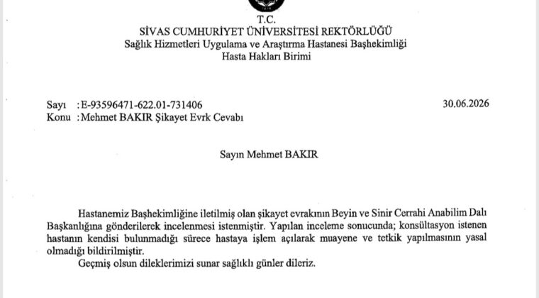 ŞİKAYETE VERİLEN CEVAP ÇOK GÜLÜNÇ